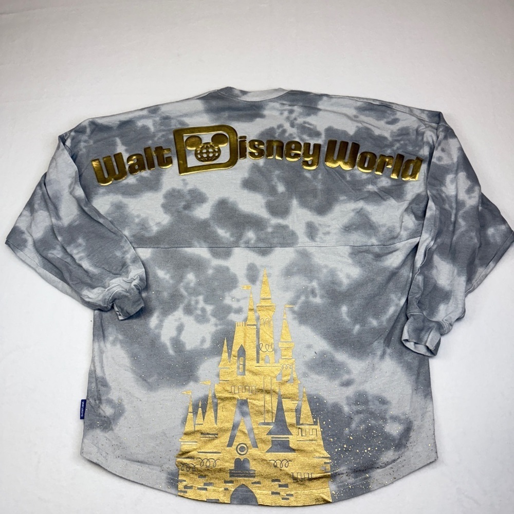 2024 Cinderella Disney Gray and Gold Sweatshirt Tie Dye - Picture 2 of 4